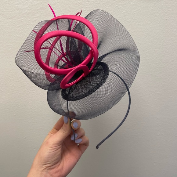 Blue and Pink Fascinator - Hat Art by Cathy - Picture 1 of 3